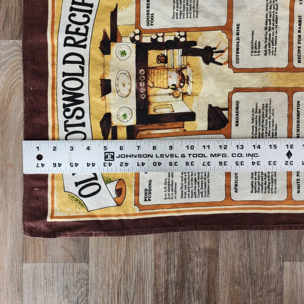 Old‎ Cotswold Recipes Kitchen Tea Towel Made in Britain Cotton Vintage British